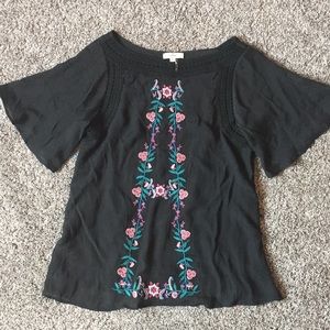 Black Embroidered Blouse